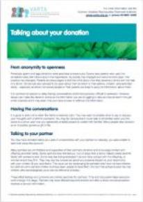 Talking about your donation front cover